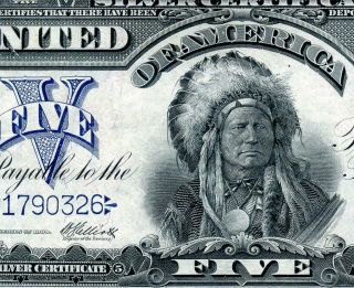 Hgr Sunday 1899 $5 Indian Chief ( (rare Grade))  Borderline Uncirculated
