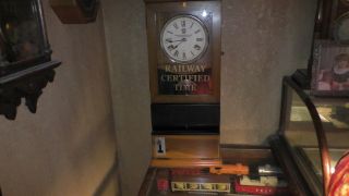 Antique Pennsylvania Railroad Train Station Time Clock Rare Find That