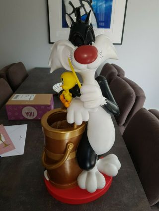 Extremely Rare Looney Tunes Sylvester And Tweety Umbrella Stand Big Fig Statue