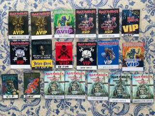 Iron Maiden Rare Official World Tour 1999 - 2013 Avip Vip Back Stage Passes