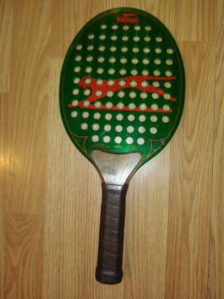 Rare Vintage Slazenger Acrylic Paddle Ball Tennis Racket Green