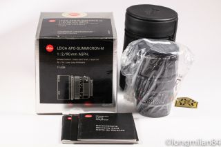 Rare Leica Summicron - M 90mm F2 Apo Asph 1:2/90 Black Paint 11636 M6 Mp M7 M9