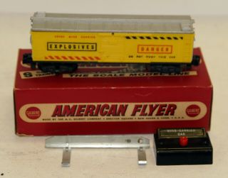 Very Rare Ac Gilbert American Flyer 25062 Exploding Mine Carrier Car With Ob