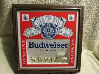 Vintage Budweiser Clydesdales Deluxe Label Sign Lighted Light Rare