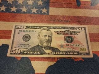 $50 Dollar Bill Star Note Series 2013,  Rare,