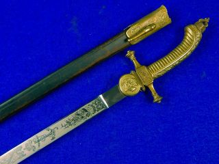 Very Rare German Germany Ww1 Engraved Navy Pay Master Dagger Knife W/ Scabbard