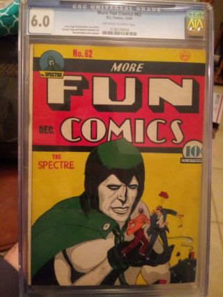 More Fun Comics 62 Cgc 6.  0 Ow/w Rare Bernard Baily Spectre,  Dr.  Fate Old Case