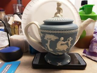 Rare Antigue 18th Century Wedgwood Jasperware Teapot For Age.
