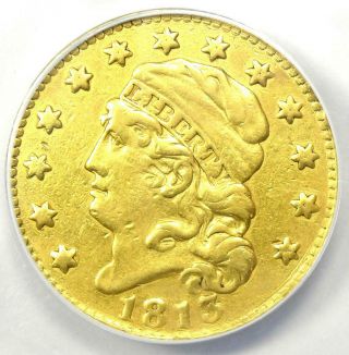 1813 Capped Bust Gold Half Eagle $5 - Anacs Vf30 Details - Rare Gold Coin