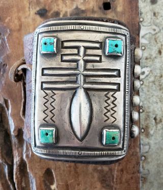 Rare JOCK FAVOUR Dragonfly Ketoh Turquoise Silver Leather Bracelet 6