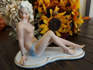 Rrr Rare Antique Wallendorf Nude Woman Porcelain Figurine