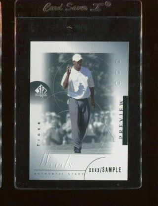 2001 Upper Deck Tiger Woods Rc Sp Authentic Xxxx/sample Preview Rookie 21 Rare
