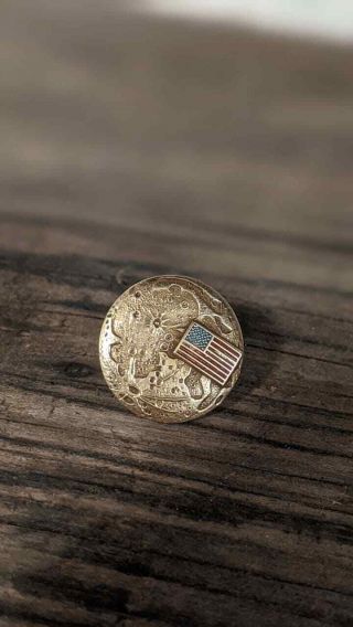 Gold Plated Apollo 12 Mission Flown Tie Pin Conrad Gordon Bean 1969 Rare America