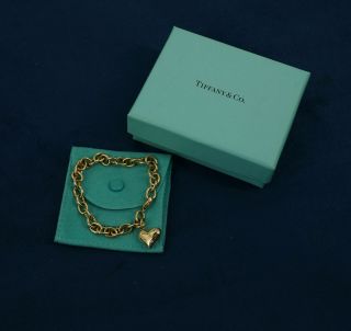 Rare Vintage Tiffany & Co 18k & Platinum Etoile Diamond Heart Bracelet