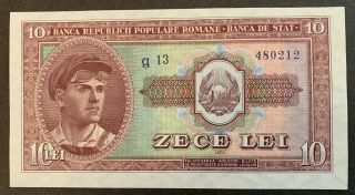 Romania 10 Lei 1952 Banknote Gem Unc Very Rare