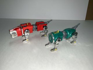 Voltron Red & Green Lions Vintage Diecast Mold Plastic Body Good Chrome Rare