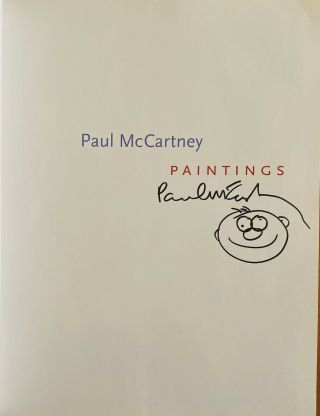 Paul Mccartney Signed Art The Beatles Autographed Book With Rare Face Doodle