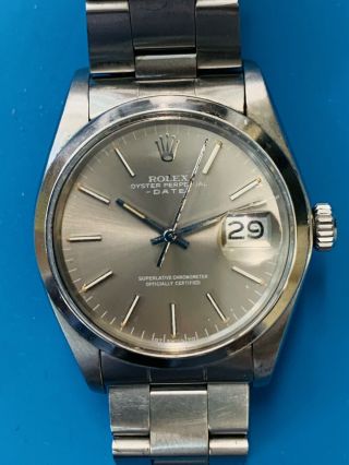 Rolex Vintage Date Ref.  1500 Rare Light Gray Dial With Certificate (560)