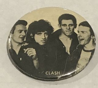 Vintage 1970’s The Clash 2.  25” Badge Button Pin Punk Rock Rare