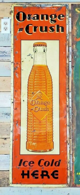 Rare Vintage Tin Sign Soda Orange Crush 30 