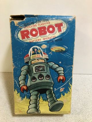 Tin Toy Door Robot Alps Electric Remote Control W/original Box Mega Rare