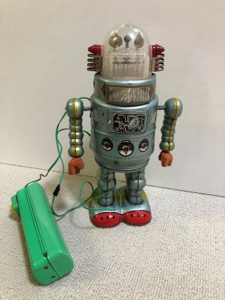 Tin toy Door Robot Alps Electric remote control W/original box Mega rare 4