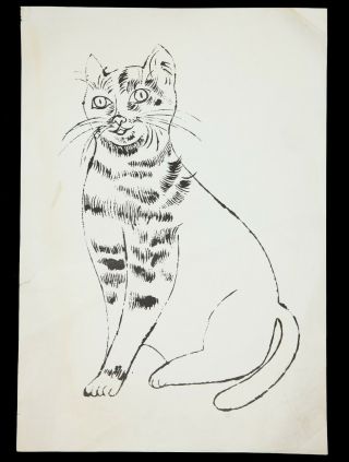 Andy Warhol Rare 1954 " 25 Cats Name Sam & One Blue Pussy " Lithograph
