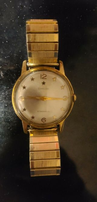 Vintage Rare Baylor Starmatic Automatic Watch.  34mm Goldtone Case.  Germany