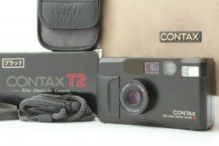 Rare 【top In Box】 Contax T2 Limited Black 35mm Film Camera From Japan