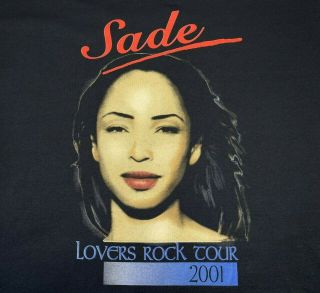 Rare Vtg 2001 Sade Lovers Rock Tour 2 - Sided Rap 50/50 Concert T Shirt Size Xl