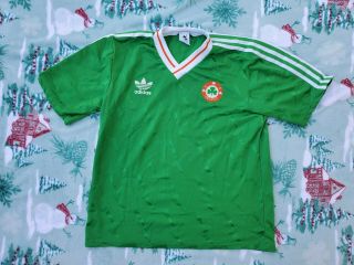 Vtg Adidas 1990 Ireland National Team Soccer Jersey Size M World Cup Debut Rare