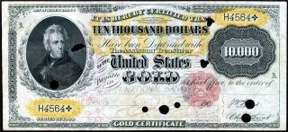 Hgr Sunday 1900 $10,  000 Gold Certificate ( (insane Rare Lyons/treat))