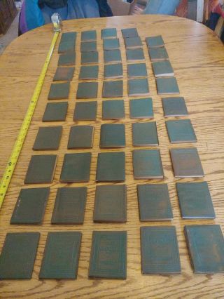 Rare Antique Little Leather Library Various Titles Set Of 49