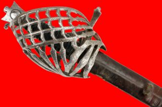 17th C.  Italian SCHIAVONA Broad Sword Rapier,  Rare Marked Hilt & Blade 2