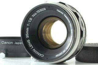 【rare W/ Hood】 Canon 35mm F/1.  5 Lens Ltm L39 Leica Screw Mount From Japan