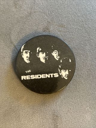 1970s Meet The Residents Vintage Button Pin Beatles Ralph Records Rare