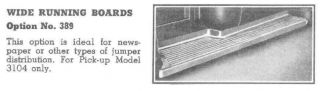Rare Accessory 1947 1954 Chevy Wide Running Boards Gmc Gm Ad Truck Hot Rod Rat