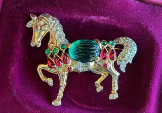 Extremely Rare Trifari Moghul Horse Brooch,  A Philippe 1949
