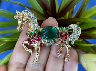 Extremely RARE Trifari Moghul Horse Brooch,  A Philippe 1949 2