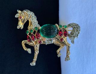Extremely RARE Trifari Moghul Horse Brooch,  A Philippe 1949 3