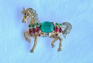 Extremely RARE Trifari Moghul Horse Brooch,  A Philippe 1949 5