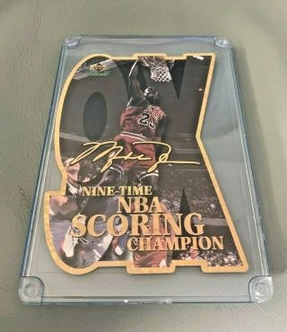 Michael Jordan 1997 Upper Deck Nine - Time 9x Nba Scoring Champ Rare Htf Die.