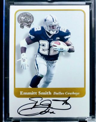 2001 Fleer Greats Of The Game Emmitt Smith Auto Autograph Rare Ssp