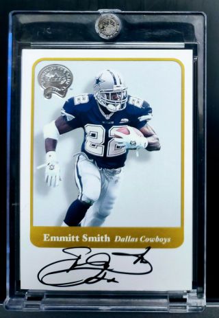 2001 FLEER GREATS OF THE GAME EMMITT SMITH AUTO AUTOGRAPH RARE SSP 3