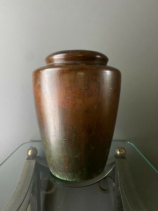 RARE LARGE CLEWELL Copper Clad Arts & Crafts Pottery Vase - Signed - 2