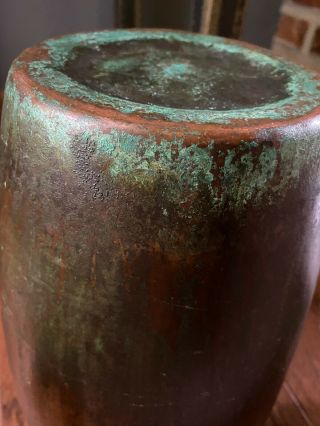 RARE LARGE CLEWELL Copper Clad Arts & Crafts Pottery Vase - Signed - 4