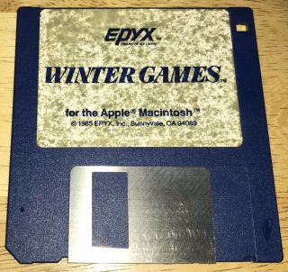 Epyx Winter Games Disk For 1984 Apple Macintosh 128k M0001 Mac 512k Rare