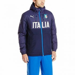 Rare Puma Italy Italia Nylon Rain Heavy Soccer Football Training Jacket Blue S