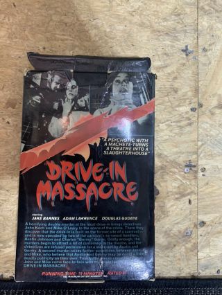 DRIVE IN MASSACRE MAGNUM VIDEO HORROR SOV SLASHER OOP RARE SLIP BIG BOX HTF VHS 2