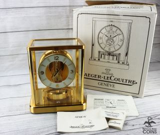 Antique Jaeger - Lecoultre Atmos Classic Swiss Clock White Model 540 Rare W/box